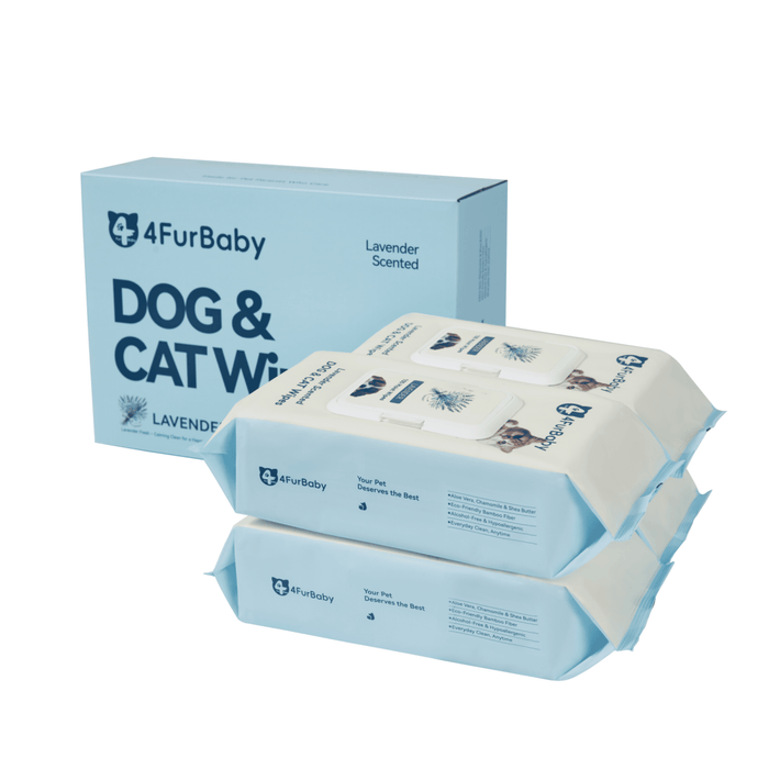 100% Plant - based Pet Wipes Dog & Cat Cleaning and Odor - Controlling Grooming Wipes - Biodegradable, Gentle, and Soothing - 4FurBaby