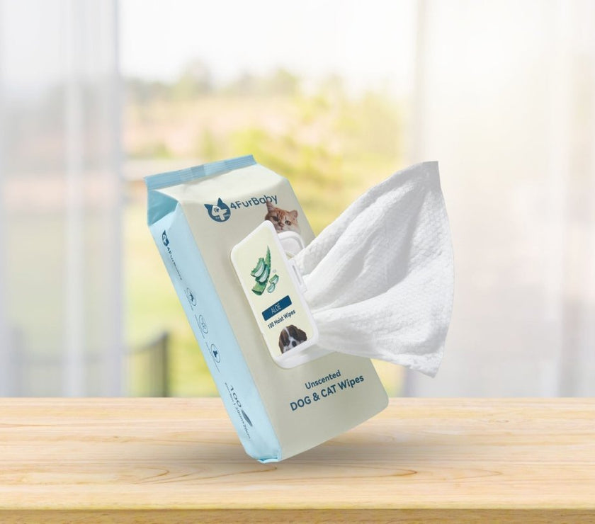 30 - Count Travel Pack - 100% plant - based Pet Wipes – Biodegradable, Gentle, and Soothing - 4FurBaby