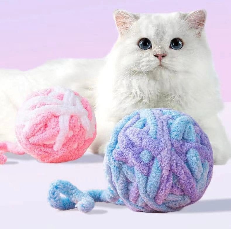 Colorful Cat Bell Plush Balls - Durable Chew Toy for Pets - 4FurBaby