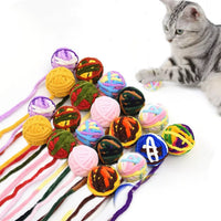 Colorful Cat Bell Plush Balls - Durable Chew Toy for Pets - 4pcs - 4FurBaby