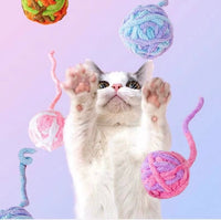 Colorful Cat Bell Plush Balls - Durable Chew Toy for Pets - 4FurBaby