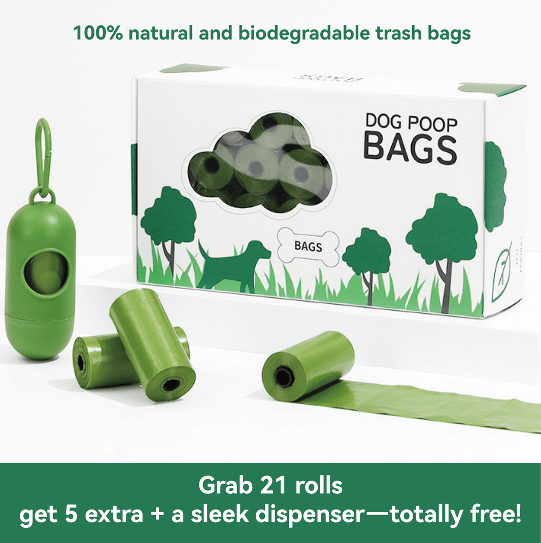 Eco - Friendly Degradable Pet Waste Bag Set - Thick Poop Bags with Dispenser - 4FurBaby