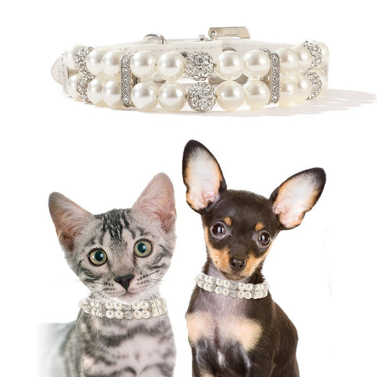 Elegant Pet Pearl Collar Set - Pet Necklace Series (4 Elegant Designs) - Available in Three Sizes (S, M, L) - 4FurBaby