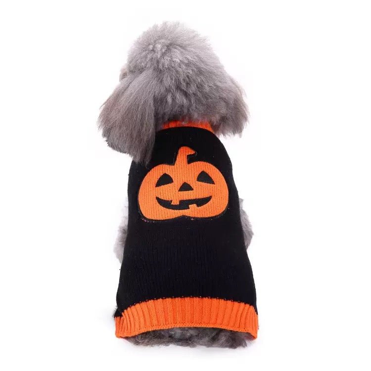 Halloween Pumpkin Pet Sweater - Stylish and Safe Dog Holiday Outfit - 4FurBaby