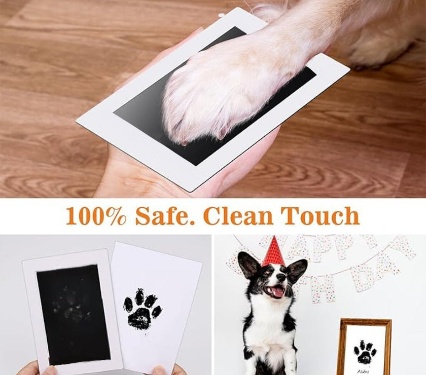 No - Mess Pet Paw Print Keepsake Set - Inkless Hand and Footprint Frame Kit - 4FurBaby