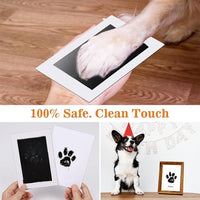 No - Mess Pet Paw Print Keepsake Set - Inkless Hand and Footprint Frame Kit - 4FurBaby