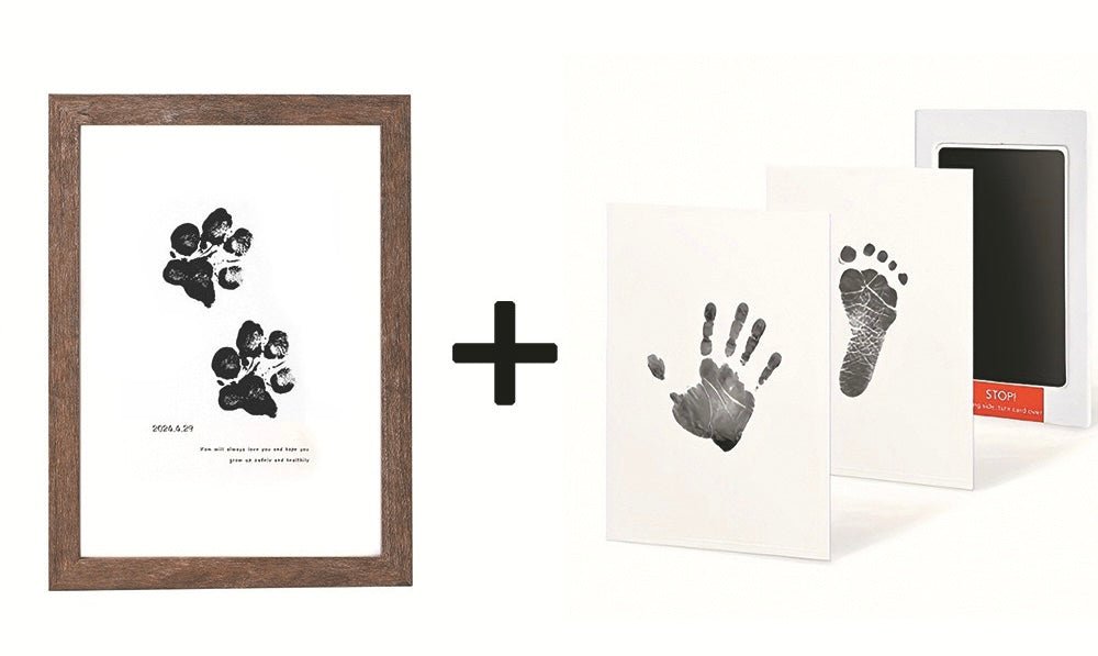 No - Mess Pet Paw Print Keepsake Set - Inkless Hand and Footprint Frame Kit - 4FurBaby