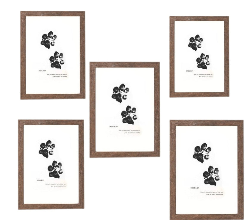 No - Mess Pet Paw Print Keepsake Set - Inkless Hand and Footprint Frame Kit - 4FurBaby