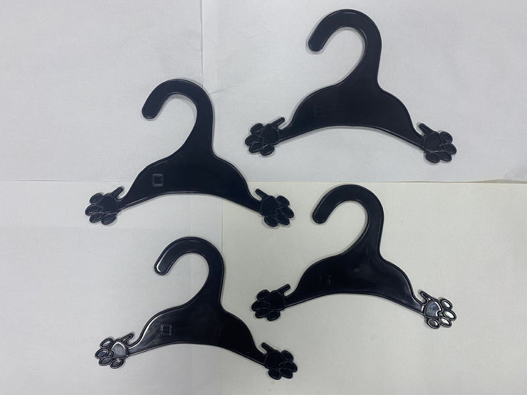 Pet Clothing Hanger - Black Plastic Dog Paw Shape Hanger - 4FurBaby