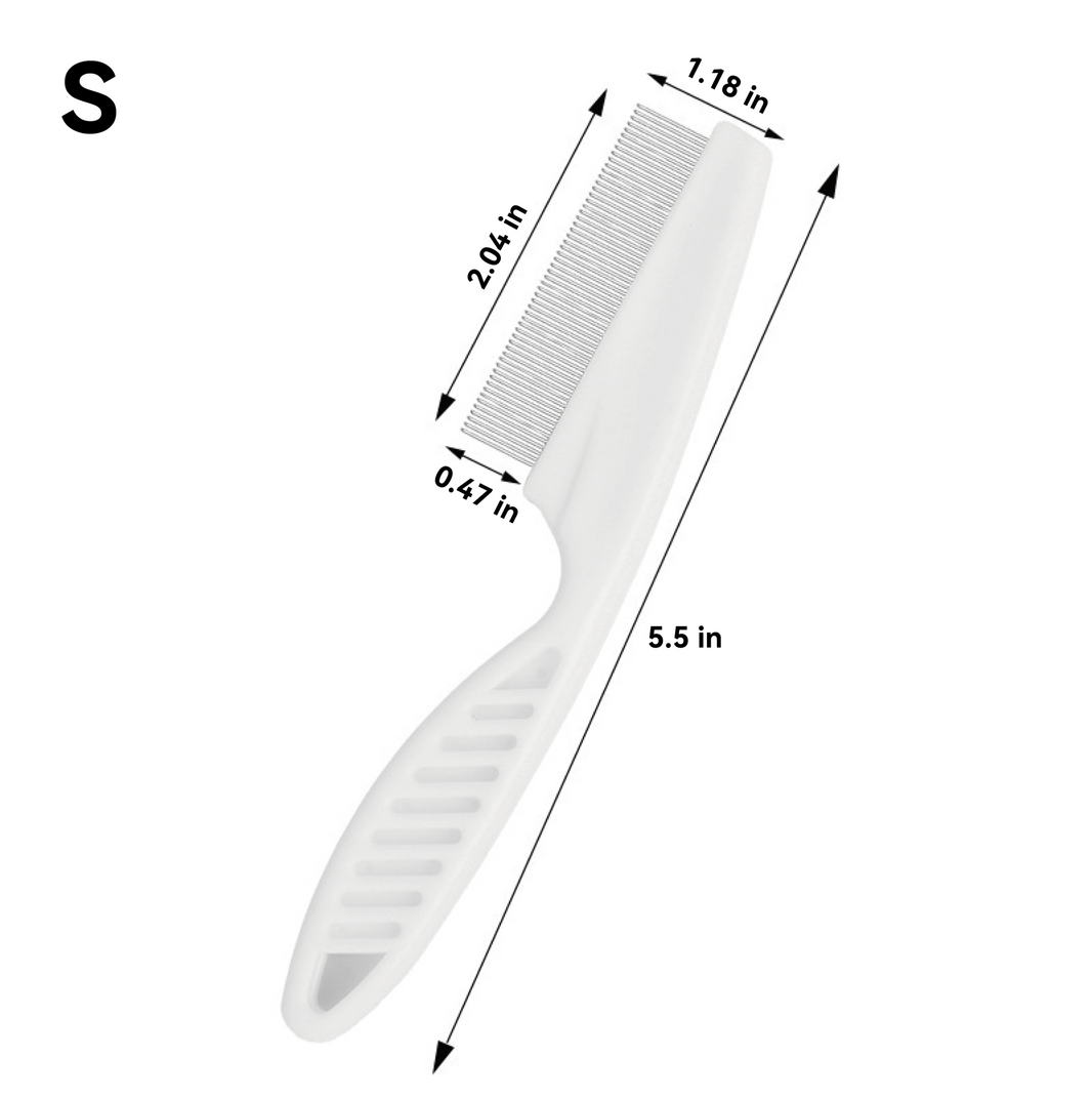 Pet Flea Comb - Plastic & Stainless Steel Needle Comb for Cats and Dogs - 4FurBaby