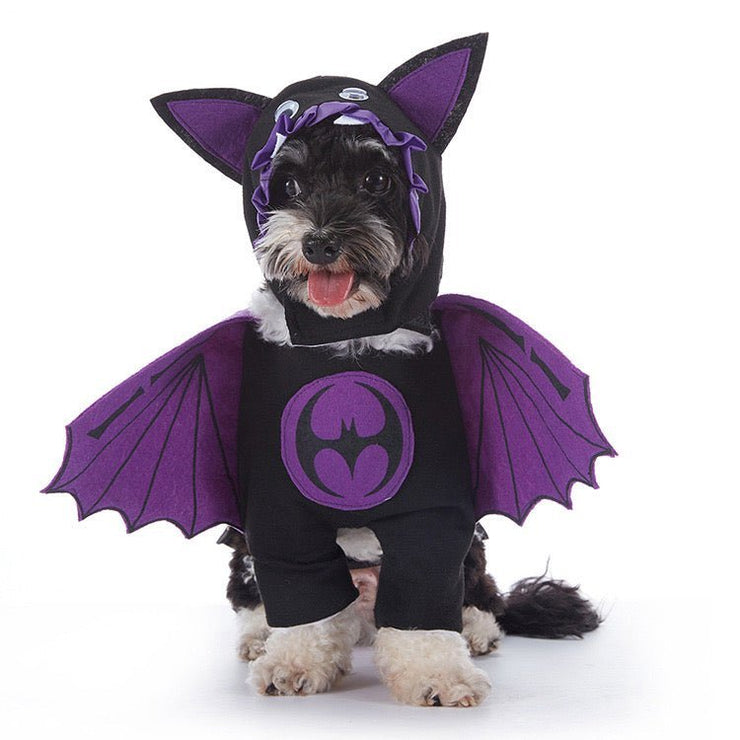 Pet Party Costume - Funny Cartoon Bat and Pumpkin Outfit for Small Dogs - 4FurBaby