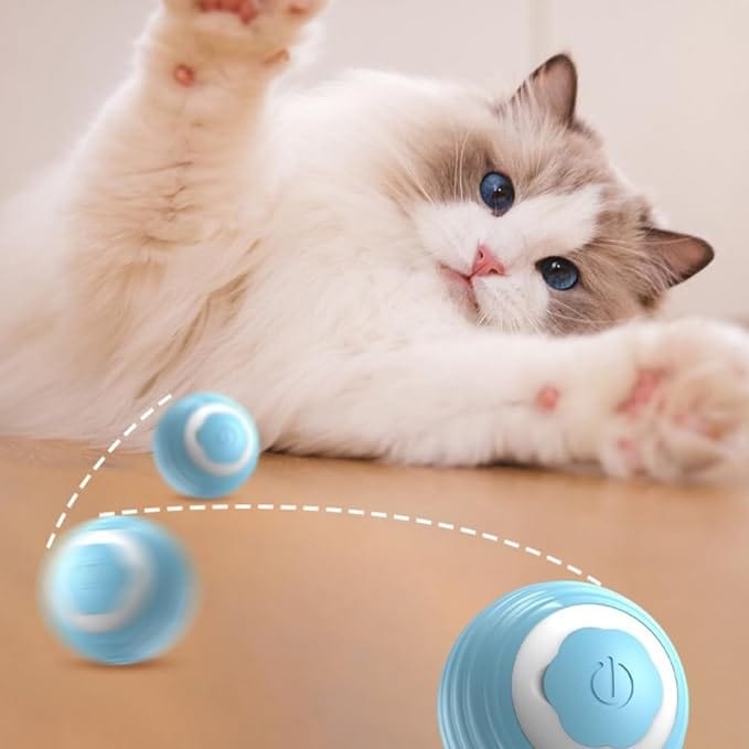 Pet Smart Gravity Rolling Ball - Rechargeable Cat Toy for Endless Fun - 4FurBaby