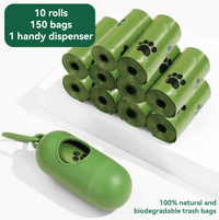 biodegradable trash pet poop bags along with a dispenser designed for convenience and environmental sustainability